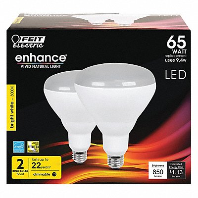 FEIT ELECTRIC BR40DM930CA2 LED 9.4 W BR40 Medium Screw (E26) PK2