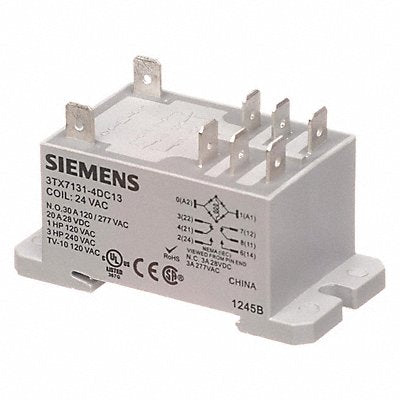 SIEMENS 3TX71314DC13 Enclosed Power Relay 24V AC DPDT Pins