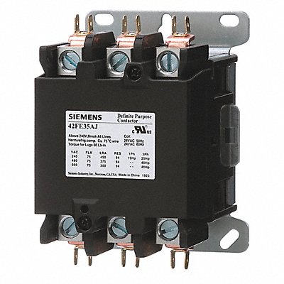 SIEMENS 42FE35AL Definite Purpose Contactor 240/277VAC 3P 75A