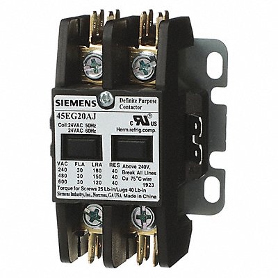 SIEMENS 45EG20AH Definite Purpose Contactor380-440/440-480VAC 3P75A