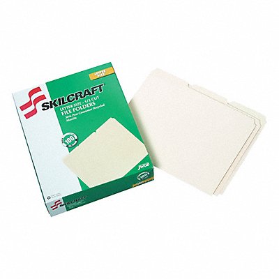 ABILITY ONE 7530000000000 File Folders Letter 1/3 Tab Cut PK100
