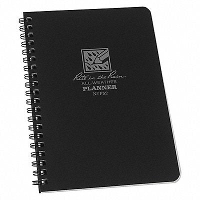 RITE IN THE RAIN P52 Planner 4-1/16 x 7 Sheet Black 1/4 H