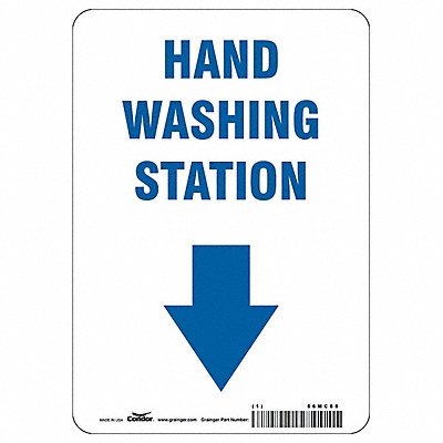CONDOR HWB408A1007 Hand Washing Station Sign 10 H 7 W