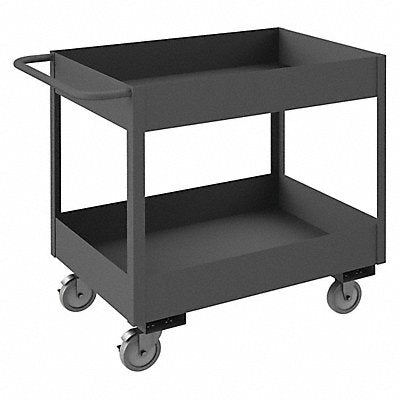 DURHAM MFG RSC61836295 Cart Grey 2 Shelves with Side Brakes