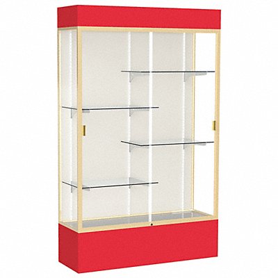 GHENT 3174PBGDRD Floor Display Case Red 80 H Aluminum