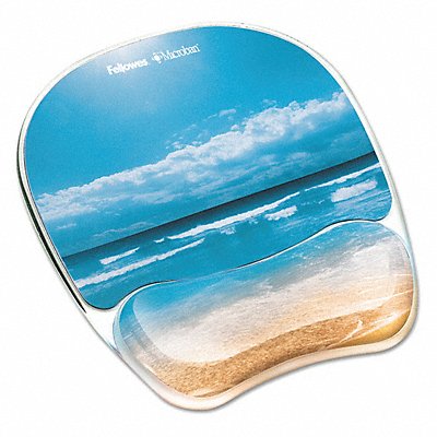 FELLOWES FEL9179301 Gel Mouse Pad Wrist Rest 7x9 Sandy Beach