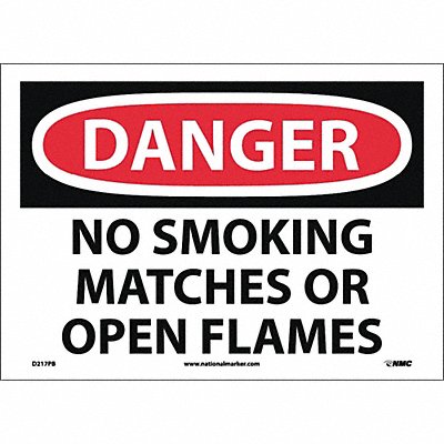 NMC D217PB Danger No Smoking Matches Or Open Flames