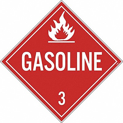 NMC DL134P Gasoline 3 Dot Placard Sign