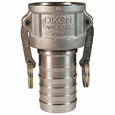 DIXON VALVE COUPLING 200CSS Cam/Groove Coupler x Hose Shank 2 SS
