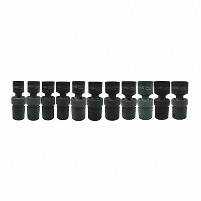 WILLIAMS 37916 Univ Impact Socket Set 1/2 D 6Pt 11pcs.