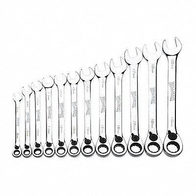 WILLIAMS MWS12RC Ratchet Combination Wrench Set 12 pcs. Metric