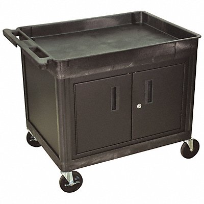 LUXOR TC12CB Tub Top Shelf Utility Cart with Cabinet
