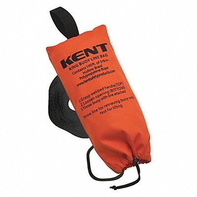 KENT SAFETY 15250000000000 Ring Buoy Line Bag with 100ft. Rope
