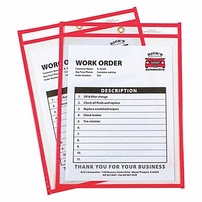 C-LINE PRODUCTS 43914 Shop Ticket Holder Red 9 x 12 PK15