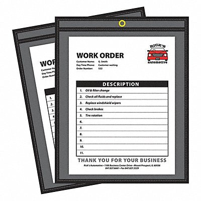 C-LINE PRODUCTS 45911 Shop Ticket Holders 1 Side 8.5x11 PK25