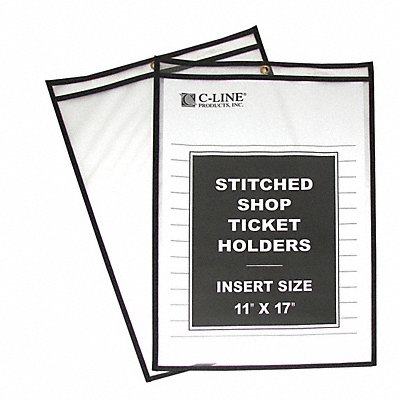 C-LINE PRODUCTS 46117 Shop Ticket Holders 2 Side 11 x 17 PK25