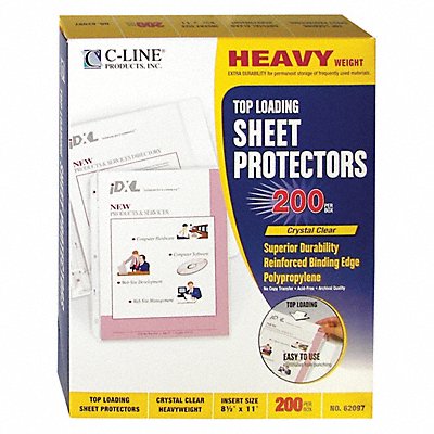 C-LINE PRODUCTS 62097 Page Protector Poly Clear 11x8.5 PK200