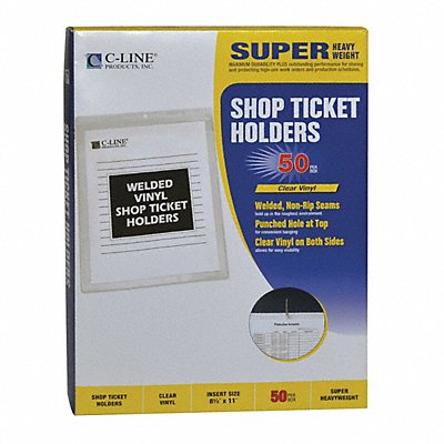 C-LINE PRODUCTS 80911 Shop Ticket Holder Clear 8.5 x 11 PK50