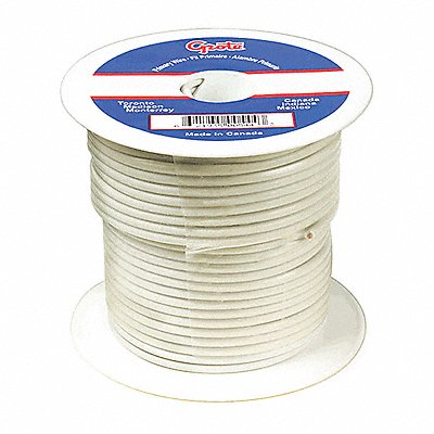 GROTE 879007 Primary Wire 18 Gauge White 100 ft.Spool