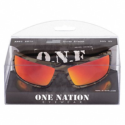 ERB SAFETY 18043 Safety Glasses Camo Frame Red Mirror