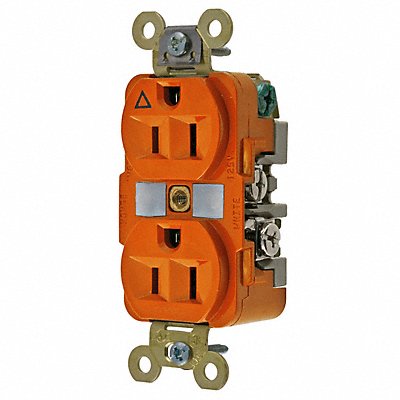 HUBBELL IG5262 Recept Orange 15 A 2P3W Back Side 1PK