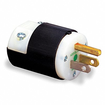 HUBBELL HBL8215C Strt Plg Blk Wht 15 A Stnd 5-15P