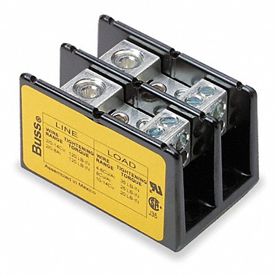 BUSSMANN 162202 Mintr Distr Block Al/Cu 600V AC/DC