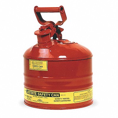 JUSTRITE 7125100 Type I Safety Can 2.5 gal Red 11-1/2In H