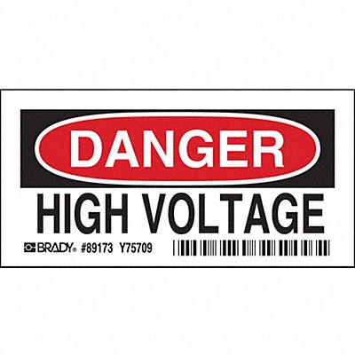 BRADY 89173 Danger Sign 2-1/4X4-1/2 R and BK/WHT