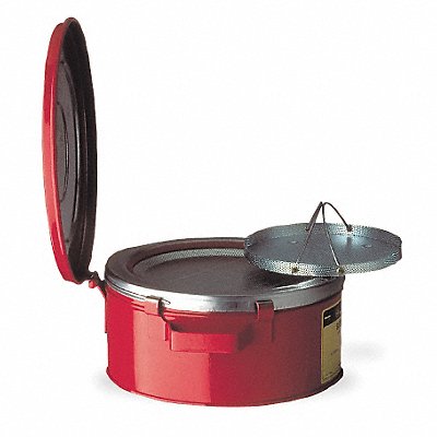 JUSTRITE 10295 Bench Can 1/2 galGalvanised Steel Red