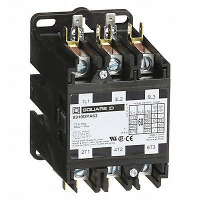 SQUARE D 8910DPA63V02 H2644 Definite Purpose Contactor 110/120VAC 3P 60A