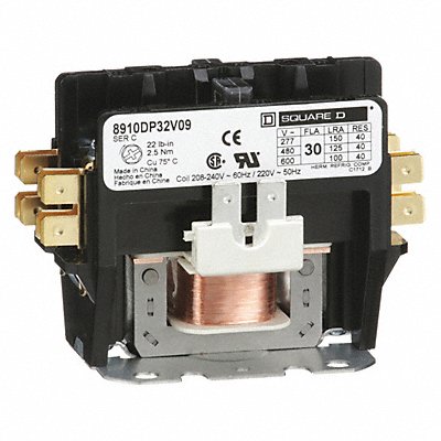 SQUARE D 8910DP32V09 H2637 Definite Purpose Contactor 220/208-240VAC 3P 75A