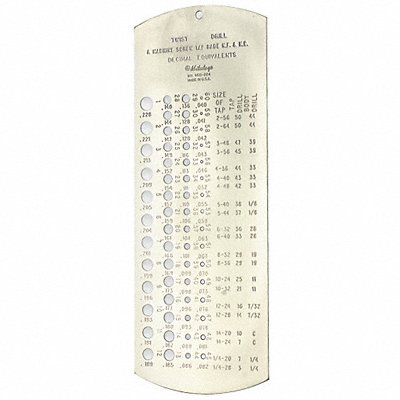 MITUTOYO 950204 Tap Drill Bit Gauge L 6-3/8
