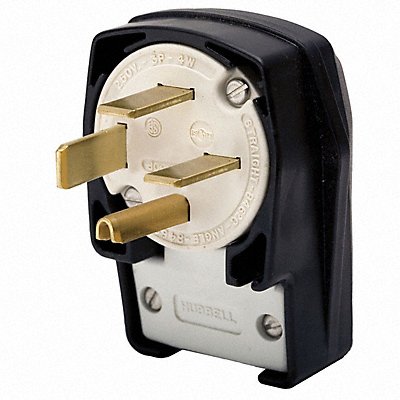 HUBBELL HBL8462C Agl Strt Blade Plug Blk 60 A Stnd 15-60P