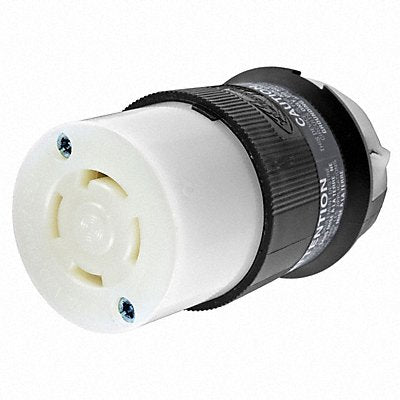 HUBBELL HBL2753 Locking Connector Strt 30 A Blk White Nyl L18-30R