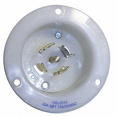 HUBBELL HBL2515 Flg LckInl 20 A White L21-20P
