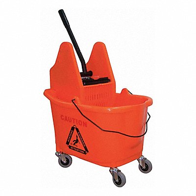 GRAINGER 5CJK5 D8085 Mop Bucket and Wringer Orange 8 3/4 gal