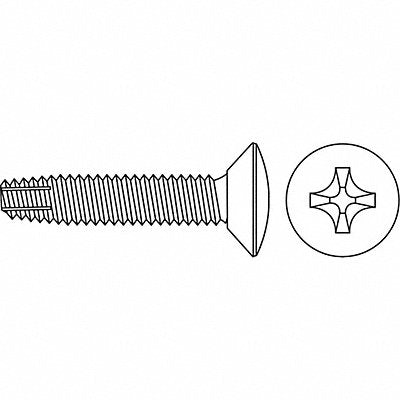GRAINGER TFTCIF0250200P1600P Thread Form Scrw Flat 1 27/32 L PK1600