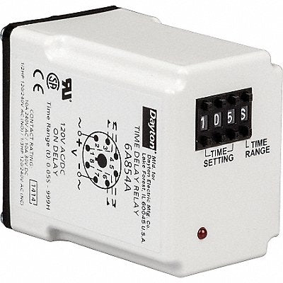DAYTON 5DPZ6 H7809 Single Function Time Delay Relay 240VAC 8Pins