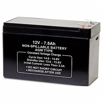 GRAINGER 5EFG8 Battery 12VDC 7.5Ah 0.187 Faston