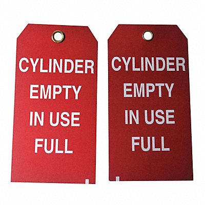 GRAINGER 5ENZ1 Cylnder Status Tag 5 3/4in H 3in W PK100