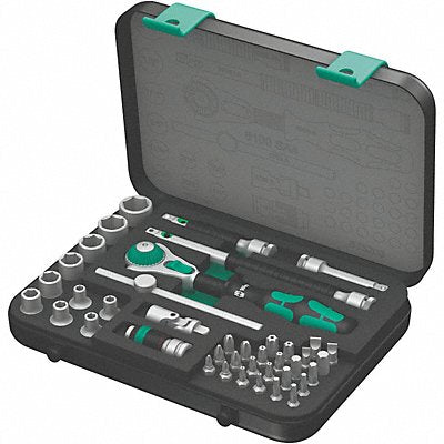 WERA 5003535001 Socket Wrench St Chrome 6Pt 3/16 - 9/16 in
