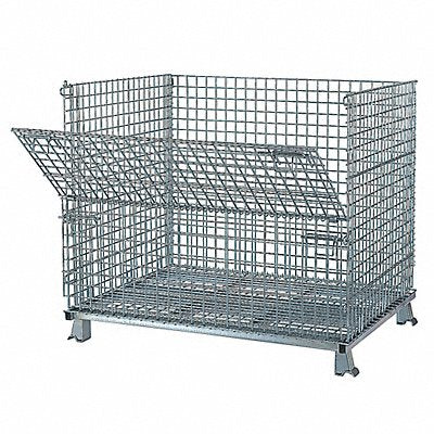 NASHVILLE WIRE C404836S4 Collapsible Bulk Container Silver Vented 43 in