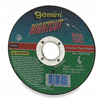 NORTON 66252823604 Cut Off Wheel 7/8 Connect. Gemini RightCut