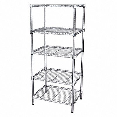 GRAINGER 5GPK4 Wire Shelving Unit Cap 300 lb 18inx63inx48in