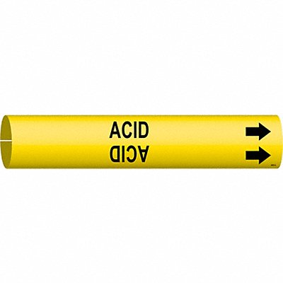 BRADY 4000A Pipe Marker Acid 13/16 in H 4/5 in W