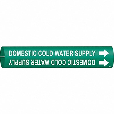 BRADY 4050A Pipe Marker Domestic Cold Water Supply