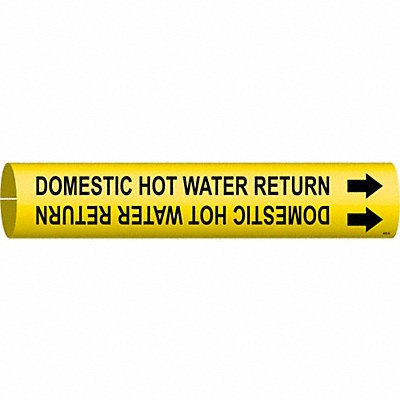 BRADY 4052B Pipe Marker Domestic Hot Water Return