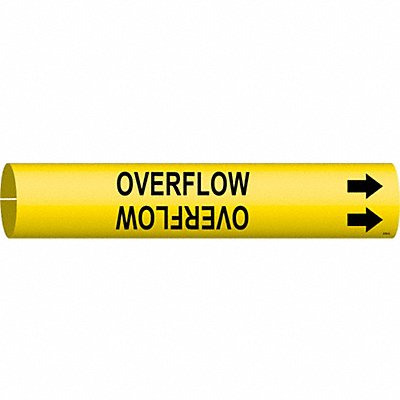 BRADY 4104A Pipe Marker Overflow 13/16 in H 4/5 in W
