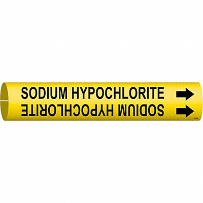 BRADY 4124B Pipe Marker Sodium Hypochlorite 7/8in H